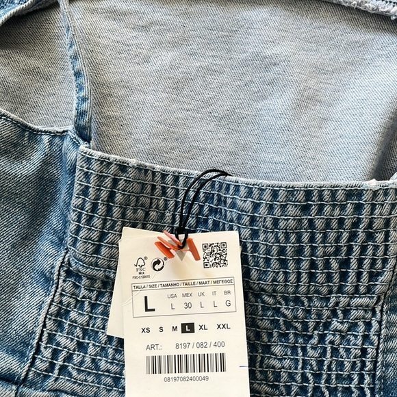 ZARA  Tank Denim Dress Size L New With Tag - Picture 9 of 9